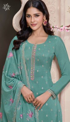 Zarkan by Vinay Embroidered Moonga silk unstitched dress material collection with low price salwar kameez catalogs