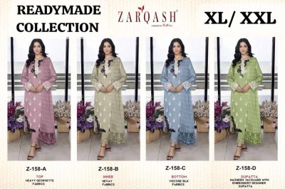 Zarqash New Design no Z 158  Heavy georgette Readymade Pakistani Suits Catalogue wholesaler  readymade suit catalogs