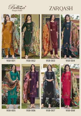 Zarqash by Belliza pure heavy jam designer unstitched dress material catalogue at affordable rate salwar kameez catalogs