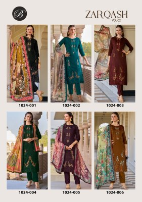 Zarqash vol 2 by Belliza Pure HEavy Jam designer embroidered dress material collectopn at low price salwar kameez catalogs