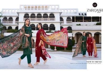 Zarqash vol 6 by Belliza Pure Heavy jam embroidered kurti pant with dupatta collection in low rate kurti pant with dupatta Catalogs