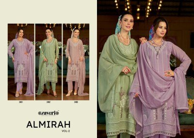 Zaveri Almirah Vol 2 Soft Organza Embroidered Salwar Suit Designer Pakistani Suit Wholesale readymade suit catalogs
