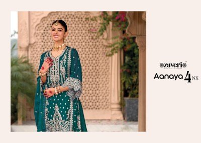 Zaveri Anaya 4 Designer Ensemble Embroidered Organza Top  Heavy Silk Bottom And Embroidered Organza Dupatta Wholesale kurtis catalogs