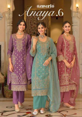 Zaveri Anaya-6 Soft Organza Embroidery Kurti with Heavy Silk Bottom & Dupatta 