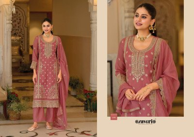 Zaveri Anaya-6 Soft Organza Embroidery Kurti with Heavy Silk Bottom & Dupatta readymade suit catalogs