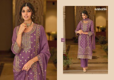 Zaveri Anaya-6 Soft Organza Embroidery Kurti with Heavy Silk Bottom & Dupatta readymade suit catalogs