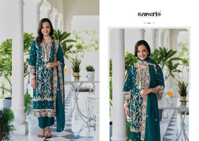 Zaveri Anaya Color Edition Soft Organza Embroidery Work Top with Heavy Silk Bottom and Embroidered Soft Organza Dupatta Wholesale kurtis catalogs