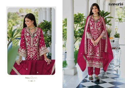 Zaveri Anaya Color Edition Soft Organza Embroidery Work Top with Heavy Silk Bottom and Embroidered Soft Organza Dupatta Wholesale kurtis catalogs