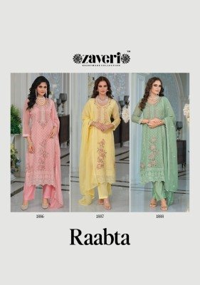 Zaveri Raabta Designer Organza Embroidery Top with Silk Bottom And Organza Dupatta Wholesale kurtis catalogs