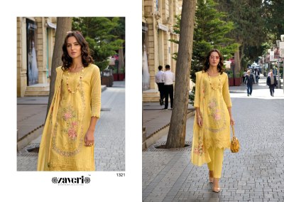 Zaveri Rubina Cotton Embroidery Work Readymade Suits wholesale Price   readymade suit catalogs