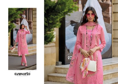 Zaveri Rubina Cotton Embroidery Work Readymade Suits wholesale Price   readymade suit catalogs