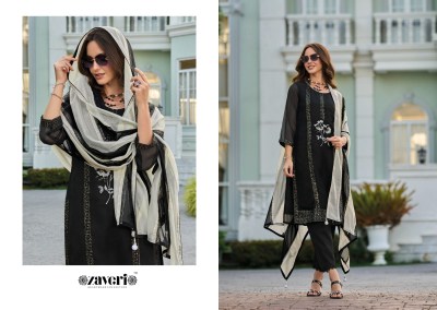 Zaveri by Rufi heavy organza with embroidered kurti pant and dupatta catalogue at wholesale price readymade suit catalogs