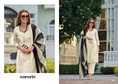 Zaveri by Rufi heavy organza with embroidered kurti pant and dupatta catalogue at wholesale price readymade suit catalogs