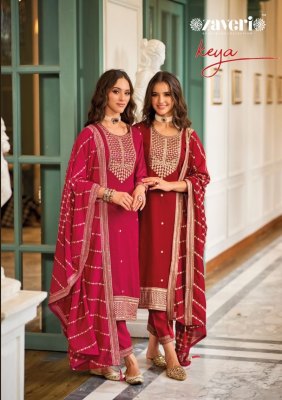 Zaveri by keya premium silk embroidery kurti pant with heavy fancy dupatta at wholsale rate  kurtis catalogs