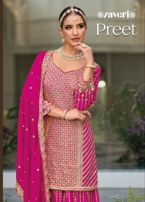Zaveri by preet premium silk with heavy embroidered designer readymade suit catalogue Zaveri  women beauty 