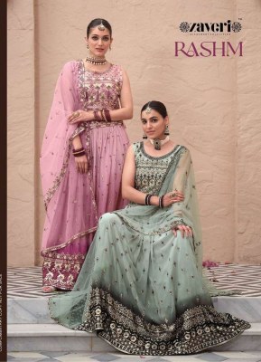Zaveri by rasham designer embroidery work lehenga choli cataloge at wholsale rate Zaveri  women beauty 