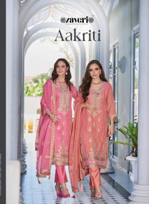 Zaveri presents aakriti heavy organza with fancy embroidered readymade suit catalogue at amaviexpo  Zaveri  women beauty 