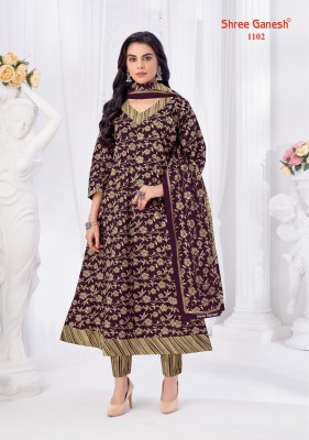 Zeenat vol 1 by Shree Ganesh handwork cotton dress material catalogue at affordable rate fancy Anarkali suit catalogs