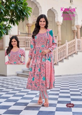 Zeenat vol 29 by Kavya Capsule foil Printed Nyra cut top bottom and dupatta catalogue at affordable rate readymade suit catalogs