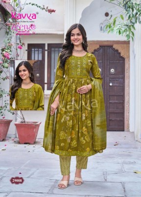Zeenat vol 29 by Kavya Capsule foil Printed Nyra cut top bottom and dupatta catalogue at affordable rate readymade suit catalogs
