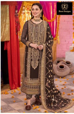 Ziaaz by believe designe no 470 heavy georgette embroidered Pakistani suit catalogue Amavi