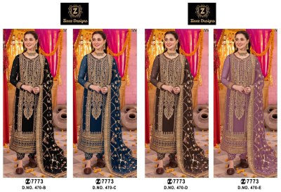 Ziaaz by believe designe no 470 heavy georgette embroidered Pakistani suit catalogue pakistani suit catalogs