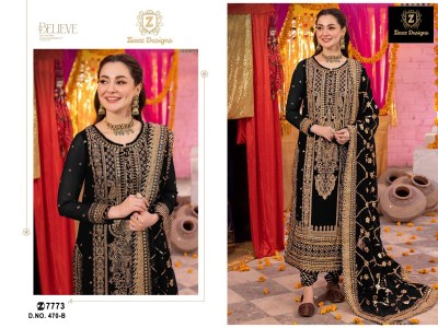 Ziaaz by believe designe no 470 heavy georgette embroidered Pakistani suit catalogue pakistani suit catalogs