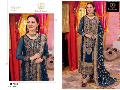 Ziaaz by believe designe no 470 heavy georgette embroidered Pakistani suit catalogue pakistani suit catalogs