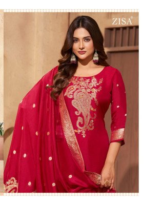 Zisha Saiyaara Pure Taby Silk Jacquard Dress Material with Dupatta dress material catalogs