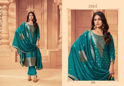 Zisha Zisa Silky Vol-6 Bamberg Silk Jacquard Dress Material dress material catalogs