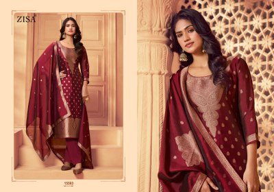 Zisha Zisa Silky Vol-6 Bamberg Silk Jacquard Dress Material dress material catalogs