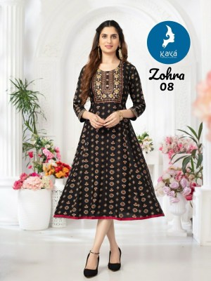 Zohra by Kaya reyon Printed foil printed Fancy Kurti Catalogue at affordable rate kurtis catalogs