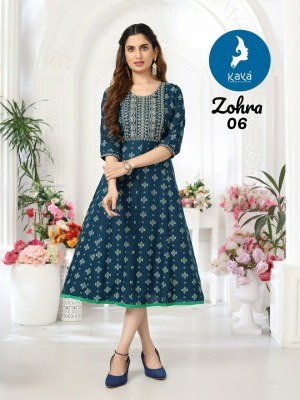Zohra by Kaya reyon Printed foil printed Fancy Kurti Catalogue at affordable rate kurtis catalogs