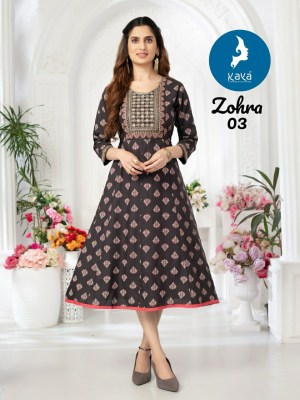 Zohra by Kaya reyon Printed foil printed Fancy Kurti Catalogue at affordable rate kurtis catalogs