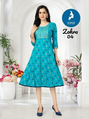 Zohra by Kaya reyon Printed foil printed Fancy Kurti Catalogue at affordable rate kurtis catalogs