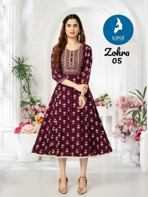 Zohra by Kaya reyon Printed foil printed Fancy Kurti Catalogue at affordable rate kurtis catalogs