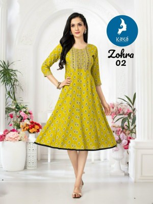 Zohra by Kaya reyon Printed foil printed Fancy Kurti Catalogue at affordable rate kurtis catalogs