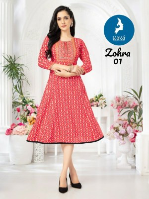 Zohra by Kaya reyon Printed foil printed Fancy Kurti Catalogue at affordable rate kurtis catalogs