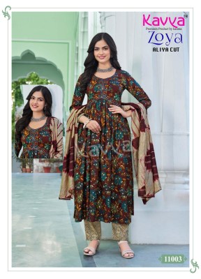 Zoya vol 11 by Kavya Premium heavy quality foil printed Aliya cut sui catalogue at affordable rate readymade suit catalogs