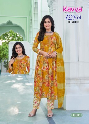 Zoya vol 11 by Kavya Premium heavy quality foil printed Aliya cut sui catalogue at affordable rate readymade suit catalogs