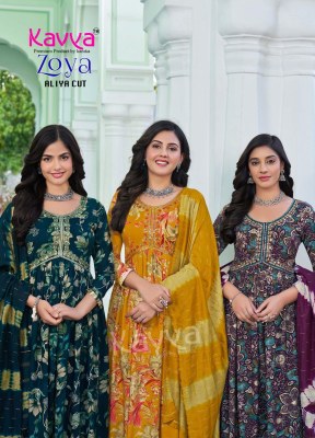 Zoya vol 11 by Kavya Premium heavy quality foil printed Aliya cut sui catalogue at affordable rate readymade suit catalogs