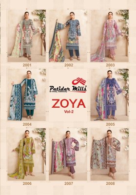 Zoya vol 2 by Patidar Pure Lawn karachi cotton unstitched suit catalogue salwar kameez catalogs