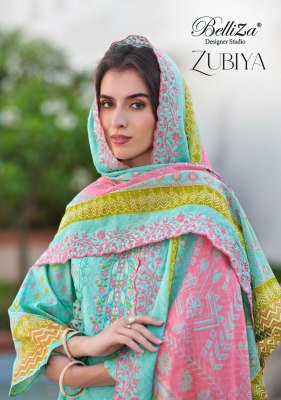 Zubia by Belliza pure cotton digital printed unstitched suit catalogue at affordable rate 