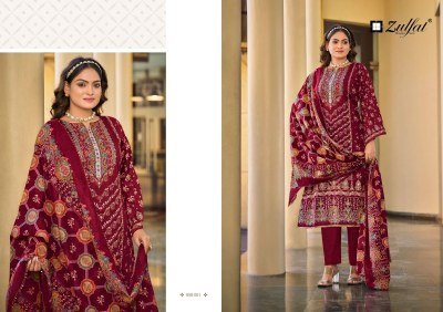 Zulfat Designer Suits Sangini Vol 7  Luxe Cotton Suit with Hand Embroidery And Four Side Lace Dupatta wholesale dress material catalogs