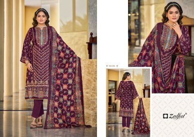 Zulfat Designer Suits Sangini Vol 7  Luxe Cotton Suit with Hand Embroidery And Four Side Lace Dupatta wholesale dress material catalogs