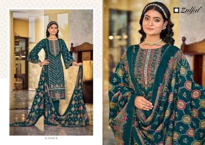 Zulfat Designer Suits Sangini Vol 7  Luxe Cotton Suit with Hand Embroidery And Four Side Lace Dupatta wholesale dress material catalogs