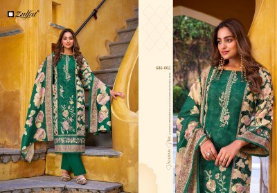 Zulfat Kalamkaari Pure Woollen Pashmina Collection Heavy Embroidery Winter Suits Wholesale dress material catalogs