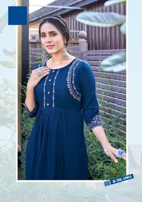 amavi by morni vol 1 heavy reyon nayra cut kurti with fancy work catalog at wholesale price kurtis catalogs