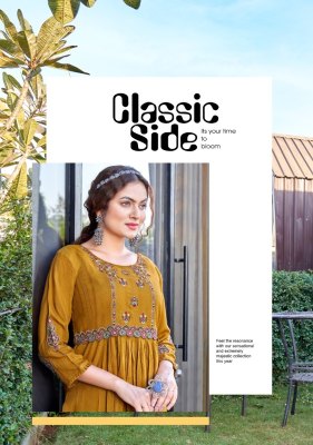 amavi by morni vol 1 heavy reyon nayra cut kurti with fancy work catalog at wholesale price kurtis catalogs