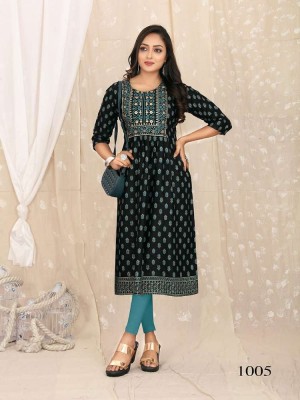 amavi new launch nayra cut rayon dibby foil printed kurti designer wholesaler and exporter in India  kurtis catalogs